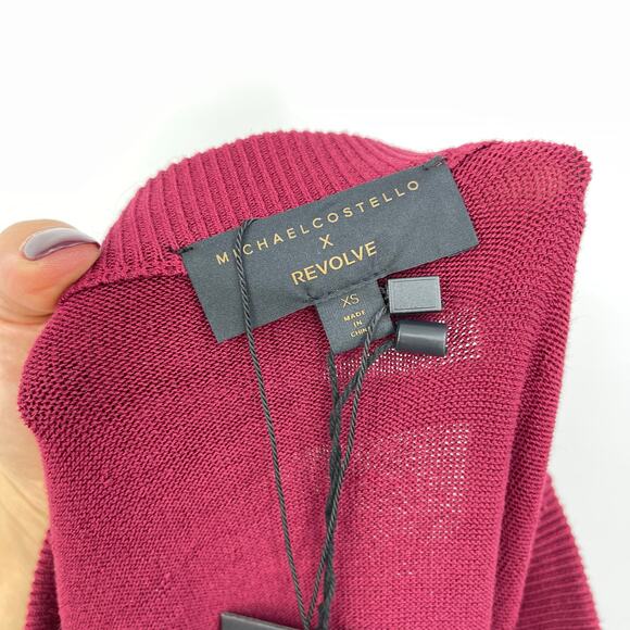 Michael Costello x REVOLVE | NWT Off Shoulder Bodycon Maxi Dress in Maroon XS - Picture 4 of 13